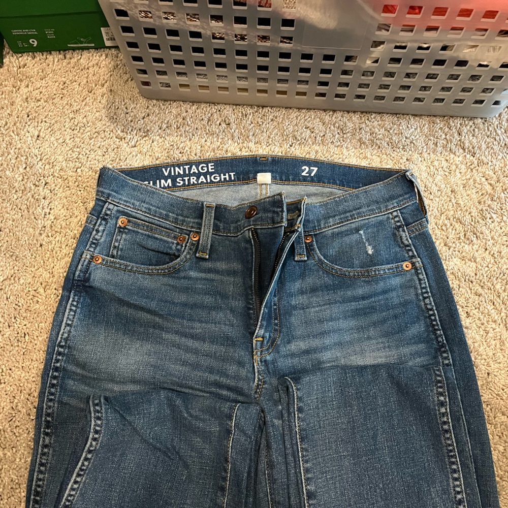 Jcrew vintage straight blue jeans size 27 never worn